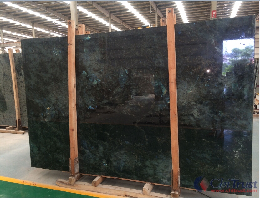 Beautiful labradorite blue granite slab for coutertops